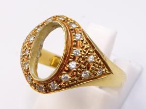 Au75.36％保証 ダイヤ 0.22ct リング 空枠 4.3g